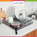 Techmanistan Foldable Microfiber Dish Drying Mat 38 x 50 cm, Space-Saving Lightweight Design Dish Drainer Mat. 