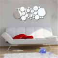 26PCS Acrylic Mirror Wall Removable Circle Decorative Mirror Sheet for Living Room Bedroom Decor. 