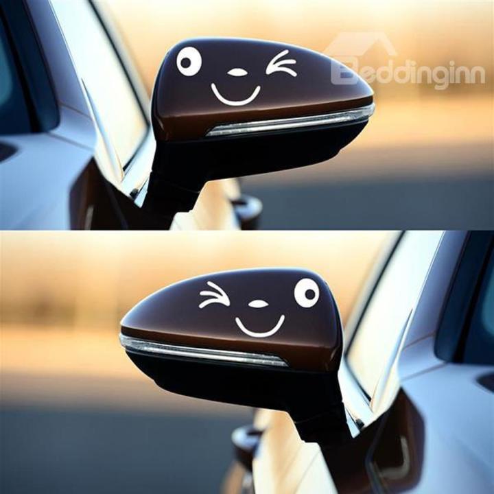 2 Pcs Eye Winking (white Pair) Funny Side Mirror Decals Stickers for Auto Car Side Mirror L+R Rear view Stickers Car decoration Car Sticker, Car Accessories, Stickers for Car
