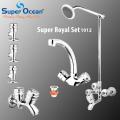 Bathroom Set Shower Set Wall Mounted Complete Bathroom Fitting 100% Brass Chrome Super Ocean Sanitary fittings Super Royal Set. 