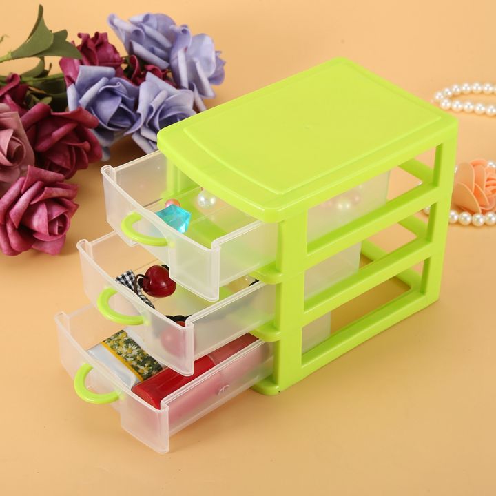 3 Layer Mini Drawer For Storage Set Desk Home Space Saving Jewelry Makeup Box Saver For Kids Miscellaneous Items Plastic 5x4x3 inches