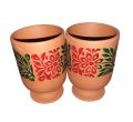 Clay glass without polish terracotta | Mitti ka traditional glass |  2 Pieces. 