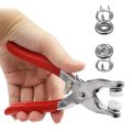 High Quality Metal Pliers Button Press Tool With 25 Button 9.5mm Metal Sewing Prong Ring Buttons Clip Plier Diy Button Punch Tool For Baby Clothes Abaya Ring Metal Button Presser Machine Fastener Snap Buttons Kit Tich Button. 
