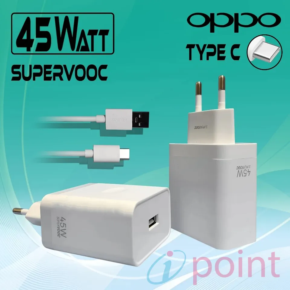 Oppo 45W Super Vooc Charger with Type C Cable |Oppo 45W Fast