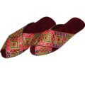Maroon  velvet  Embroidery chapal for girls.  Peshawari Embroidered flat Ladies Chappal.Black velvet handcrafted  Embroided half kheri for girls and womens.Embroidery Slipper suit matching colours shoes for girls. 
