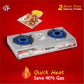 Golden Fuji - 2 Burner Gas Stove - Blue Flame - Auto Ignition - Strong Body - NG/LPG. 