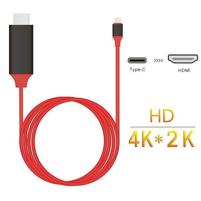 1080P Type TV Cable USB C to HDMI-compatible Cable 2M Type-C Micro HD TV Cable Adapters For Samsung Huawei USB-C HDTV Projector