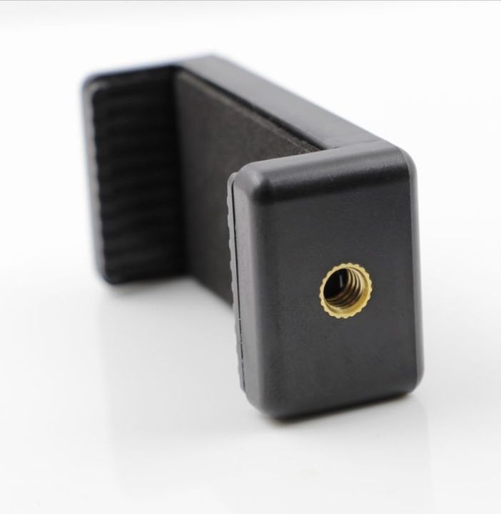 Tripod%20Clip%20Bracket%20Holder%20For%20Mobile%20Phone%20With%201/4%20inch%20Nut%20Two%20Screw%20Holes%20For%20Vertical%20/%20Horizontal%20Mounting%20-%20Tripod%20Clip%20For%20Phone%20-%20Black%20-%20Image%202