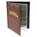 250 Pockets 10 Pages World Coin Storage Folder Album Money Collecting Holder Book Brown. 