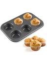 6 Cupcake Muffin Baking Tray Non-Stick Mould with Baking Cups - 50 Pcs. 