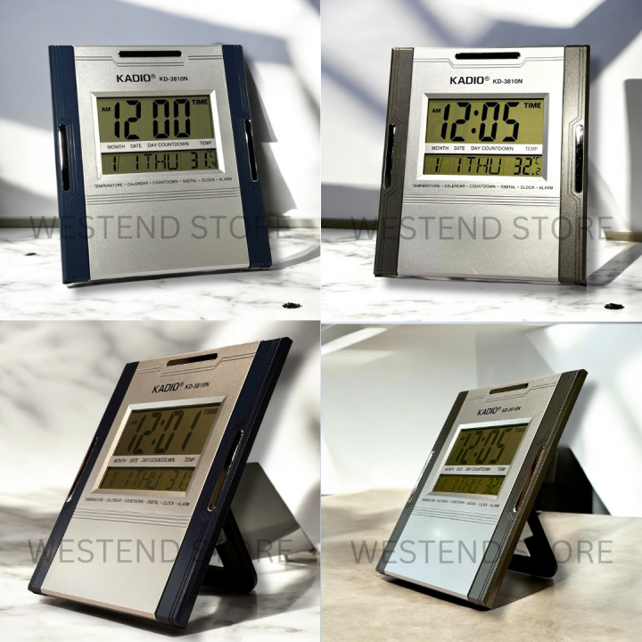 KADIO KD 3810 DIGITAL WALL AND TABLE CLOCK WITH DAY DATE TEMPERATURE IMPORTED HIGH QUALITY FOR HOME AND OFFICE SIZE ‎26.8 x 25.4 x 3.81 cm