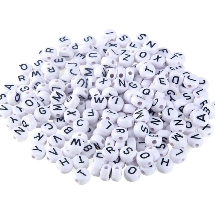 100Pcs English Alphabet Letter Beads DIY Bracelet Necklace Jewelry