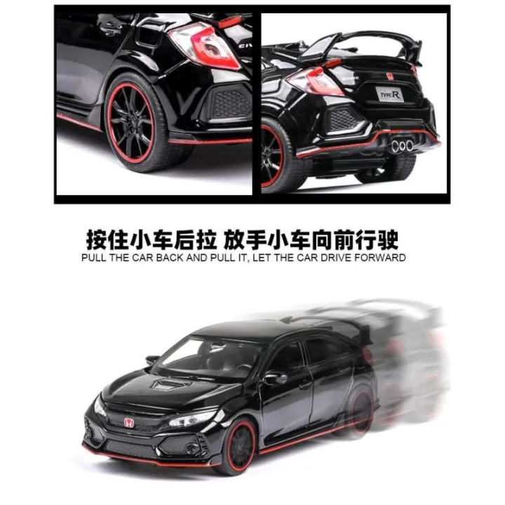 Die%20Cast%20Diecast%20car%201/32%20Alloy%20Car%20Honda%20Civic%20Type%20R%20Model%20Toy%20Pull%20Back%20with%20Light%20Sound%20-%20Image%207