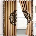 Premium Splendid Blackout Velvet Curtains Black White ( 2 Curtain set ). 