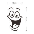 Cute Smiley Face Cartoon Sticker Home Wall Decoration Funny WaterProof Washroom Decor Sticker. 