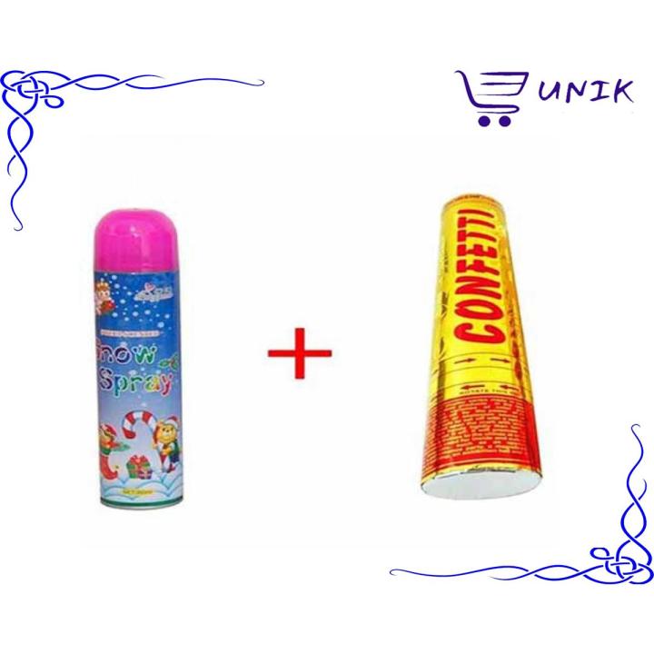 Pack of 2 - Party Popper With Snow Spray - Small Party Poper For Parties , Birthday Birthday Party Popper small  Pack of   Snow spray with Party poppers for birthday parties & other functions hot deal  party decoration items party pooper