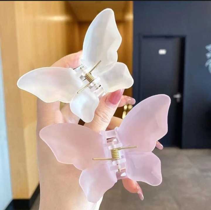 3 pc trending Frosted Butterfly clip Girls Women hair catcher