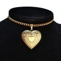 Fashion Photo Frame Locket Pendant Necklace Gold Color Heart Shape Choker Collar Necklace For Women Men Jewelry Dropshipping. 