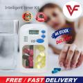 Digital Pill Organizer Medicine Timer Box Mini Pill Box Medicine Case Tablets Storage Box with Medicine Reminder Alarm Dose Tracker Electronic Pill Reminder Automatic Pill Dispenser with LCD Display Sound Prescriptions Medication Vitamins Supplements. 