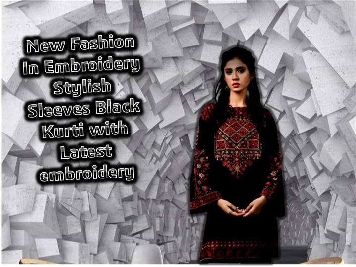 New%20Fashion%20Embroidery%20Stylish%20Sleeves%E2%80%99%20Black%20Kurti%20with%20Latest%20embroidery,%20for%20%20Girls%20-%20Image%203