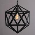 Modern Hexagram Metal Cage Pendant / Ceiling Light in Black Metal Finish Light Hanging Lamp kitchen / dining / Cafe / hallway / bedroom / restaurant / living room / club.. 
