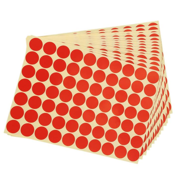 19mm Circles Round Code Stickers Self Adhesive Sticky Labels Red