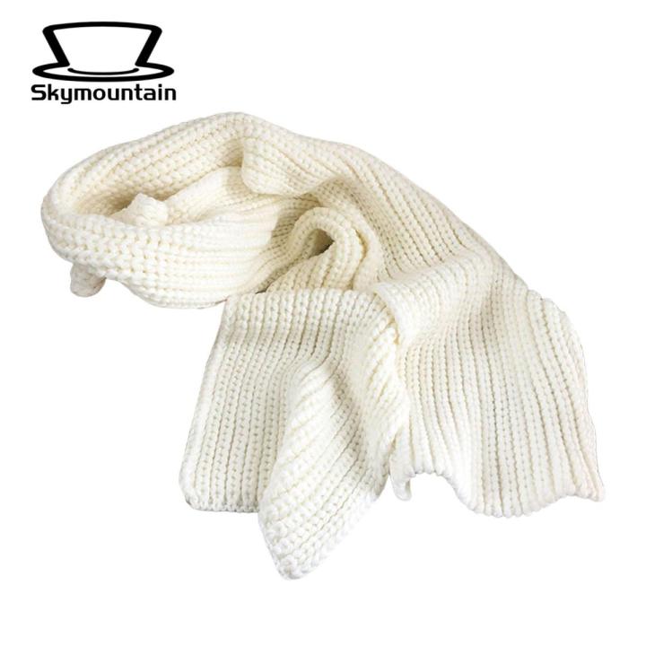 Skymountain Long Scarf Solid Color Winter Thermal Girls Scarf Shawl Wrap