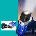 9V Battery Flashlight 9V Mini LED Key Light 6F22 Battery COB Outdoor Lighting Work Light Battery Not Included SUNM. 