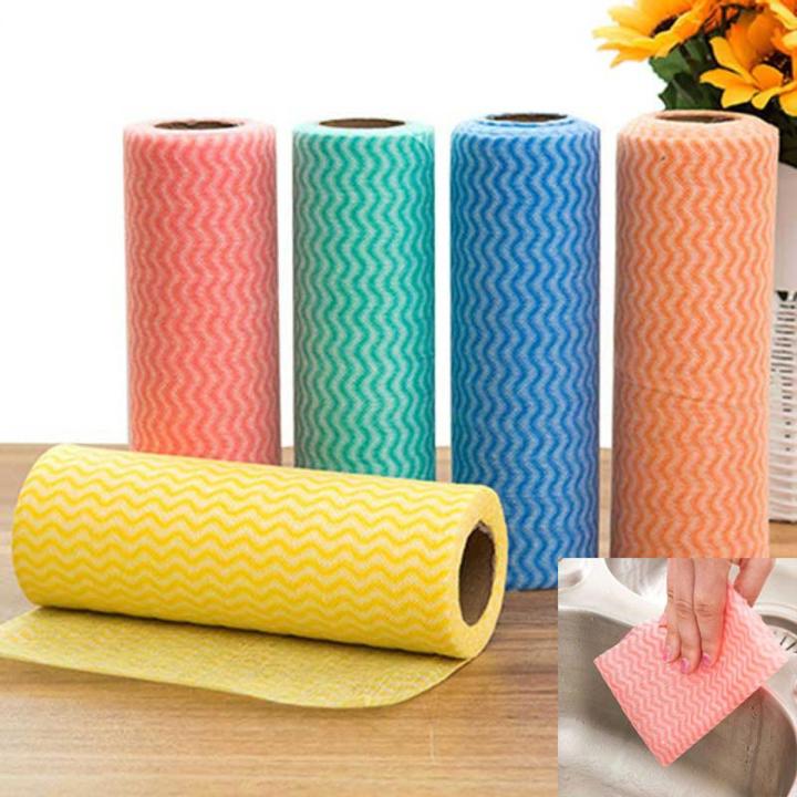 Multipurpose Disposable Non woven Kitchen Cleaning Cloths Roll Bamboo Cleaning Cloth Non Woven Towels