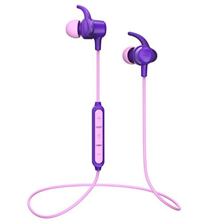 WRZ Wireless Headphones, S8 Bluetooth 5.0 Earphones with Microphone Magnetic IPX6 Sweatproof Sport Running Workout  Travelling 10Hrs Playtime  for Android iOS Cell Phones (Purple Pink)