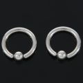 1 pair Stainless Steel Captive Bead Ear Rings Hoop BCR Studs Piercing Jewelry Steel color. 