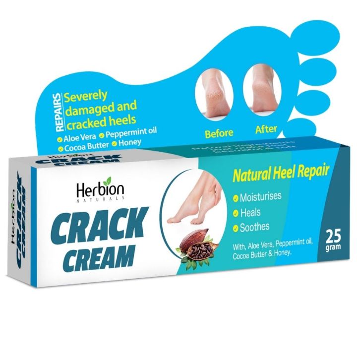 Herbion Naturals - Anti Crack Cream Natural Formulation Infused With Cocoa Butter And Shea Good For Cracked Heals Toes 25Gm Tube Product By