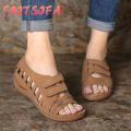 Women Sandals Cross Belt  Non-Slip Casual Wedge Sandal for Women Pure Color. 