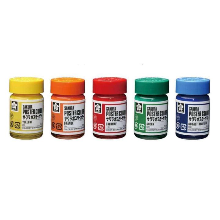 Sakura Poster Colour Pack Of 5 - Basic Poster Colors - Japan