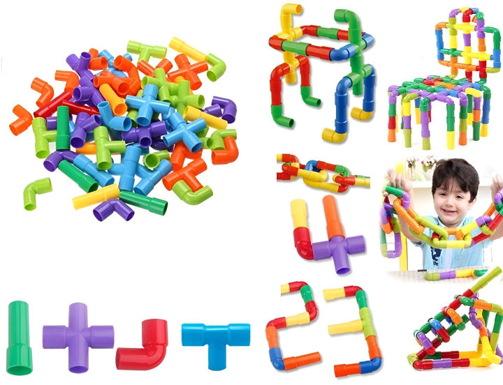 Colorful Creative Pipe Puzzle Building Blocks for Kids - STEM ...