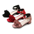 Summer kids leather shoes girls wedding dress shoes children Princess flower sandals for girls casual dance shoes flat sandals. 