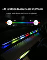 LED Symphony Ambient Light For Car 1 Pcs Strip 110cm App And Remote Control Atmosphere Light Through USB 64 Color Acrylic Neon Strip RGB For Car Interior Dashboard. 