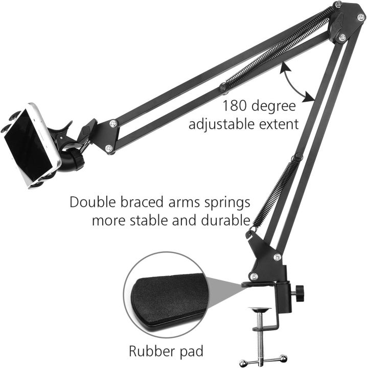Overhead%20Video%20Stand%20Articulating%20Arm%20Flexible%20Cell%20Phone%20Holder%20Mount%20Stand%20Arm%20for%20Desk%20Table%20Video%20Stand%20for%20Video%20Filming%20Livestream%20Flat%20Photography%20Videography%20Tripod%20-%20Image%207