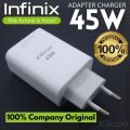 Original Infinix 45W Fast Charger Adapter (PD 3.0) with USB-C to USB-C Cable | Rapid Charging for Infinix Note 40, Note 30, Zero 30, Hot 40, Smart 8 | Compatible with Tecno, Samsung, Realme | CE Certified | Safe & Travel-Friendly | Global Voltage Support. 