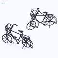 Metal Dollhouse Bike Landscape Decor Miniature Furniture Shopping Bike Figurine 1/12 Scale Model for Shop Garden Scenes Office Home. 