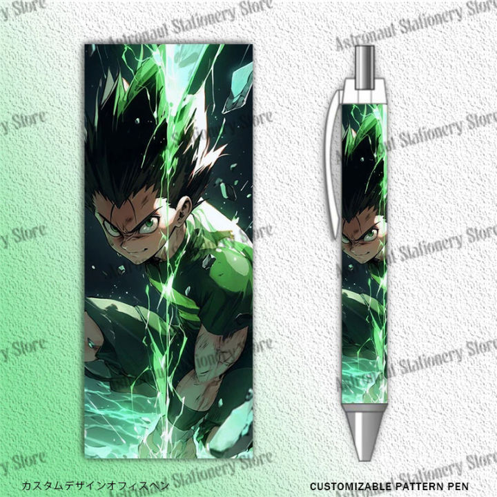 1PCS Hunter X Hunter GON FREECSS Anime Pattern Customizable Caneta Black Refill Ballpoint Gel Pen Stationery Kid School Supplies