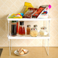 Kitchen Storage Rack Folding Shelf Stackable Holder Cabinet Organizer Cupboard Storage Shelf Non-Skid Spice Rack Single Layer Kitchenware Organizer. 