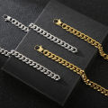 Douyin Internet celebrity with the same style of dropshipping European and American fashion simple electroplating encrypted titanium steel men's bracelet necklace. 