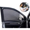 Pack of 2 Universal Compatible Car Side Window Sun Shade (Black). 