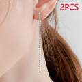 Long Tassel Dangle Drop Earrings Punk Rhinestone Earrings for Wedding Women. 