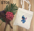 (SHIP TODAY- READY STOCK) Stitch Canvas bag Shopping Tote bags Tote bag Bag Tuisyen Sekolah Tuition bag Shoulder bag. 