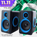 Ft-165 Computer Speakers With Heavy Bass Volume , 3.5mm Audio, USB Wired Powered Built-in Four Loudspeaker Diaphragm Multimedia Speaker for Gaming PC,Laptops And Computers. 