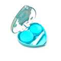 Cute Style Pocket Mini Contact Lens Case Travel Kit Heart Shape | With Stick Tweezer Container. 
