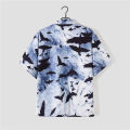 Men Women Shirt Hawaiian Style Floral Printing Lapel Short-sleeved Cardigan Top Retro Summer Beach Loose Couple T-shirt. 