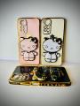Xiaomi Redmi Note 11 Back Cover Hello Kitty Mirror Folding Bracket Luxury 6D Plating Case Soft Silicone Case - Mirror Hello Kitty Back Cover - Girls Back Cover. 